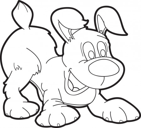 Printable Cartoon Puppy Dog Coloring Page for Kids – SupplyMe