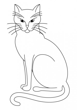Black Cat Coloring Page | ColoringMe.com