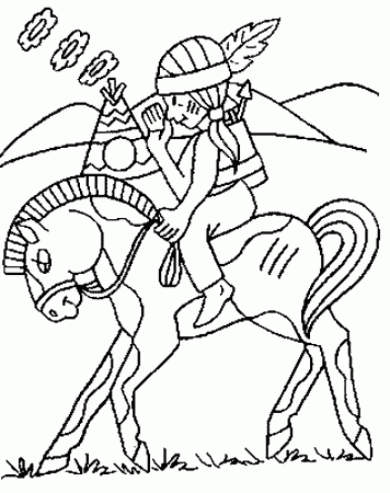 Indians - Coloring Pages for Kids and for Adults