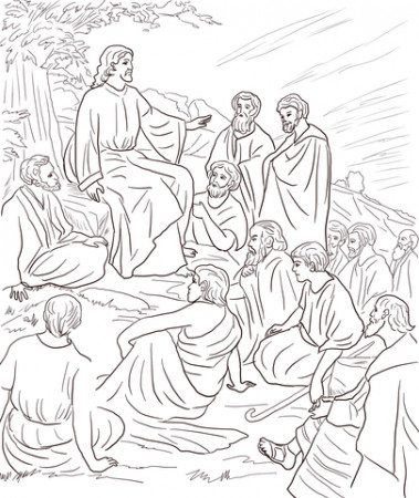 Jesus Teaching People coloring page | Free Printable Coloring Pages