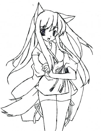 Coloring pages wolf girl drawings cute fox anime Anime wolf girl coloring  pages at getdrawings free download | Doralynne.mylaserlevelguide.com