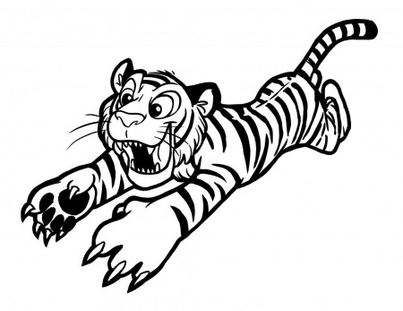 Happy Face Tiger Coloring Page - Free Printable Coloring Pages for Kids