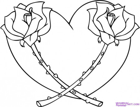 Coloring Pages Roses Hearts