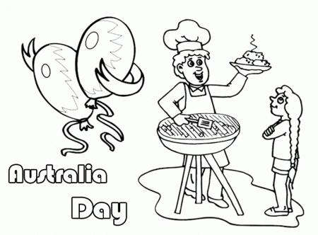 Happy Australia Day Barbecue Coloring Pages - Australia Day 