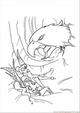 Coloring Pages Vidia And Tinkerbell Are Attacked By Hawk (Cartoons 