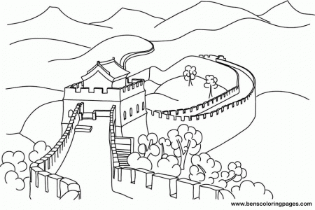 Great Wall of china free coloring book