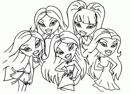 Bratz Group Coloring Pages - Free Printable Coloring Pages | Free 