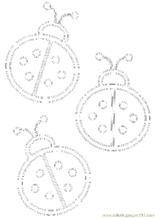 Coloring Pages Three ladybugs (Insects > ladybugs) - free 