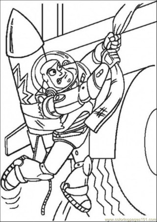 Coloring Pages Buzz Lightyear Try To Go Up Stair (Cartoons > Toy 