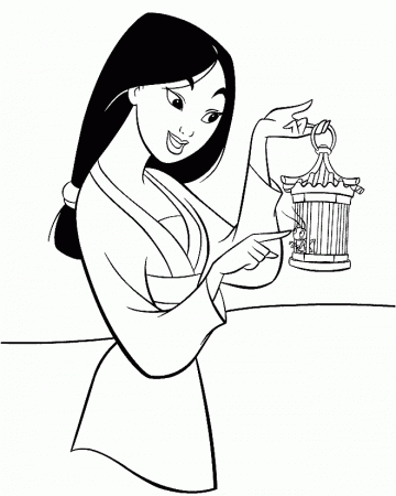 Princess Mulan Coloring Pages - Mulan Cartoon Coloring Pages 