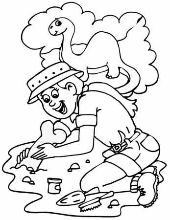 Coloring Page of a paleontologist. | Teaching: Science/1st Grade | Pi…