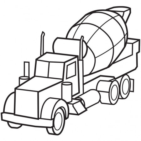 Cement Truck Printable Coloring Pages Picture - Kids Colouring Pages
