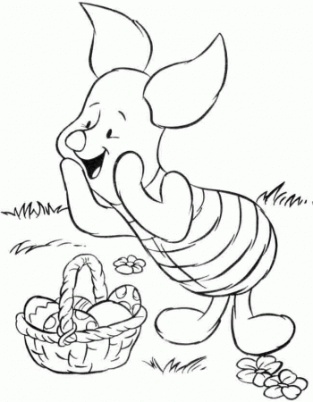 Easter Winnie The Pooh Colouring Sheets Printable For Little Kids 
