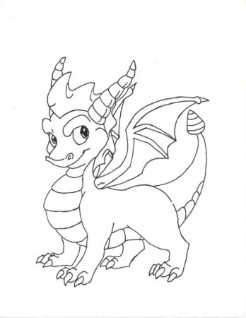 Spyro The Dragon Coloring Page : Printable Coloring Book Sheet 