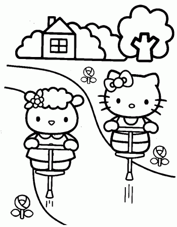 Coloring Picture Hello Kitty Cat