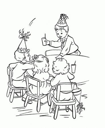 BlueBonkers - Kids Birthday Party Coloring Page Sheets - meeting 