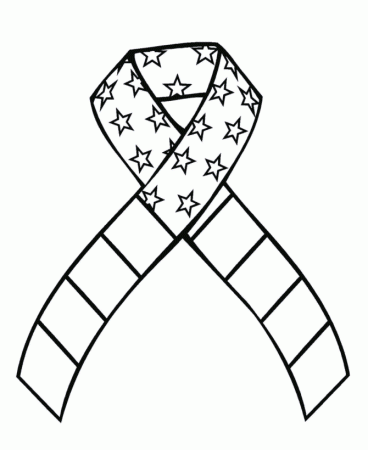 Flag of blue ribbon Colouring Pages