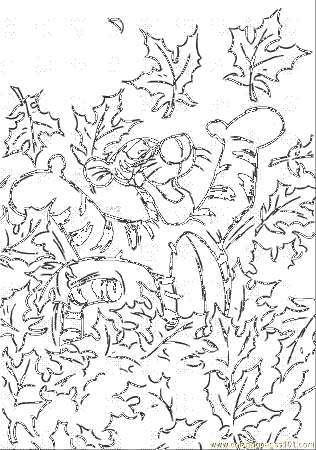 Coloring Pages Tigger In The Forrest (Cartoons > Winnie The Pooh 