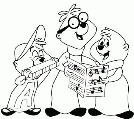 Alvin and the Chipmunks | Free Printable Coloring Pages 