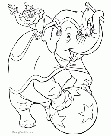 Circus elephant coloring page | Circus