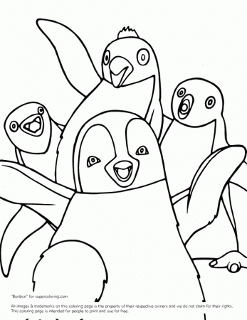 Happy Feet Erik and Friends Coloring Online | Super Coloring