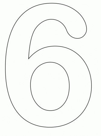number 6 pages Colouring Pages