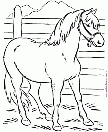 Coloring book pages of horses | children coloring pages 
