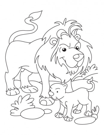 Lion and Cub coloring page | Download Free Lion and Cub coloring page for  kids | Best Coloring Pages