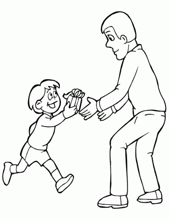 Fathers Day Coloring Page | Boy's Gift To Dad