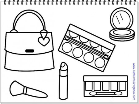 Lady Accessories Coloring Page - Coloring Page | Раскраски, Помады, Хорошие  книги