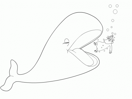First Paper Jonah And The Whale Coloring Page Free Printable ...