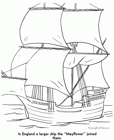 Pilgrims Mayflower Coloring Pages 009