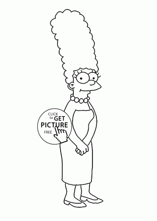 Simpsons Marge coloring pages for kids printable free | coloing ...