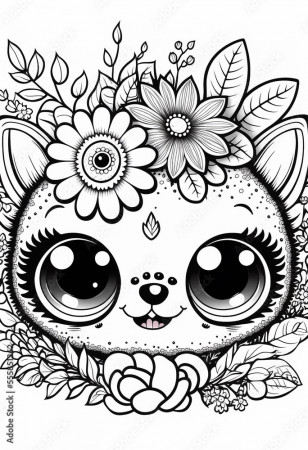 Cute Animals Coloring Pages for Coloring Books Stock Illustration | Adobe  Stock