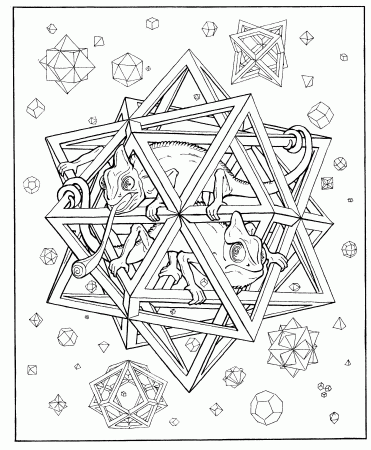 Geometric Star Coloring Pages Geometric Shapes Coloring Page ...