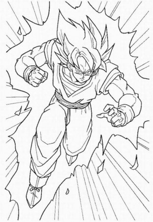 Goku Super Saiyan Form in Dragon Ball Z Coloring Page: Goku Super ...