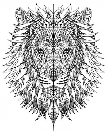 Hard Lion Coloring Page - Free Printable Coloring Pages for Kids