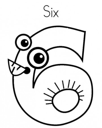Crazy Number 6 Coloring Page - Free Printable Coloring Pages for Kids