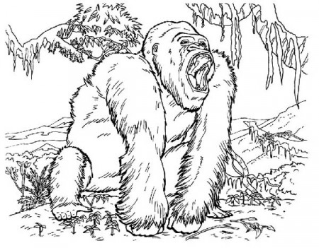 King Kong Screaming Out Loud Coloring Pages : Bulk Color