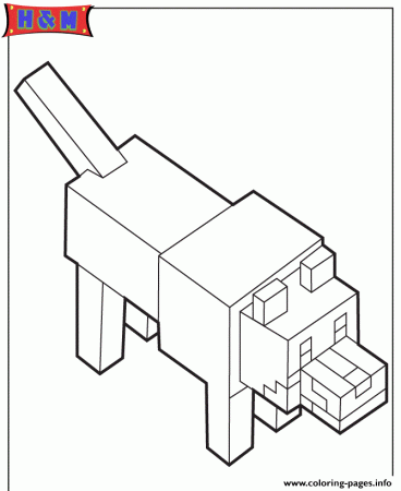 Minecraft Wolf Coloring Pages Printable