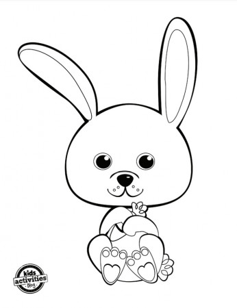 Cute Bunny Coloring Pages & Simple Bunny Dot-to-Dot Worksheets