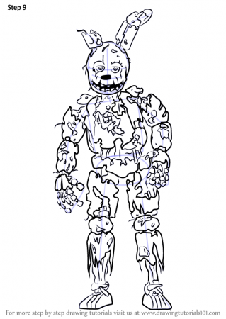 Learn How to Draw Springtrap from Five Nights at Freddy's (Five Nights at  Freddy's) Step by Step : Dra… | Fnaf coloring pages, Free coloring  pictures, Fnaf drawings