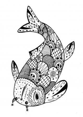 Zentangle - Coloring Pages for adults : coloring-page-adults-fish ...