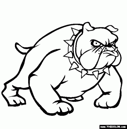 Bulldog Coloring Page | Free Bulldog Online Coloring