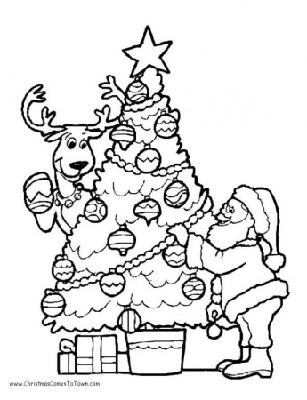 Christmas Tree Coloring Pages – Santa Coloring Pages - Christmas ...