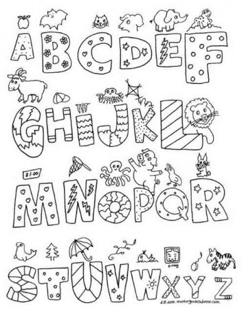 Alphabet Letters Black and White: A-Z