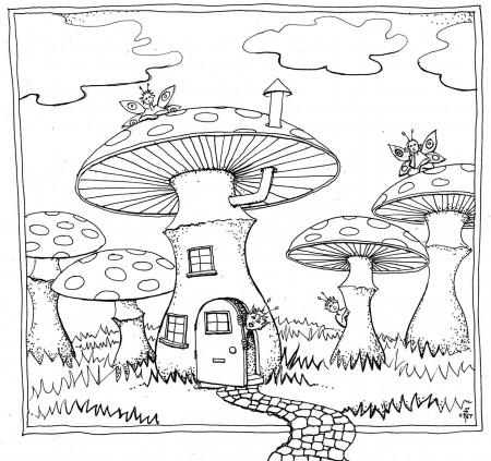 Slide Alt Trippy Mushroom Coloring Pages Psychedelic Mushroom ...