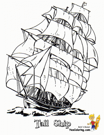 Sky High Tall Ships Coloring Pages | Ship | Free | Sailing Boats ...