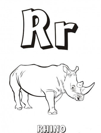 Rhino Coloring Pages : Rhino Free Alphabet Coloring Pages. Rhino ...