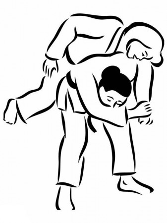 Throwing Opponent in Judo Coloring Pages | Bulk Color